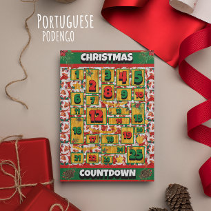 Tarjeta Festiva Cuenta regresiva de perro Podengo portugués Navida
