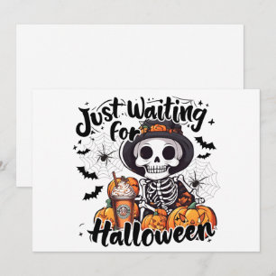 Tarjeta Festiva Cuenta regresiva de Skeleton Latte