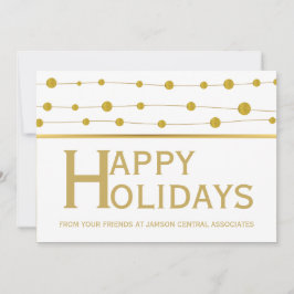 Tarjeta Festiva Cuentas de Relieve metalizado de oro de negocios N