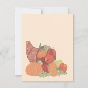 Tarjeta Festiva Cuerno de la Abundancia de Otoño