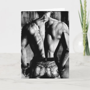 Tarjeta Festiva Cuerpazo de musculoso en jeans ajustados Arte orig