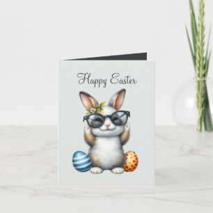 Tarjeta Festiva Cuidada acuarela Conejo de Pascua agregar mensaje 