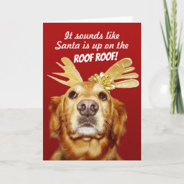 Tarjeta Festiva Cuidado Golden Retriever con Navidades de las Anti