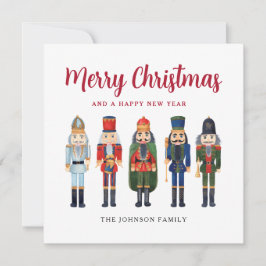 Tarjeta Festiva Cuidado Nutcracker Merry Christmas Square