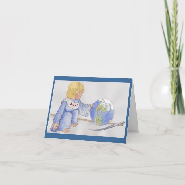 Tarjeta Festiva ¡Cuidado, Pequeño Tipo! (Anverso)