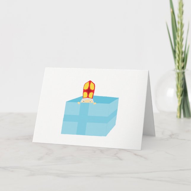 Tarjeta Festiva Cuidadosos niños Art Gracioso San Nicolás Sinterkl (Anverso)