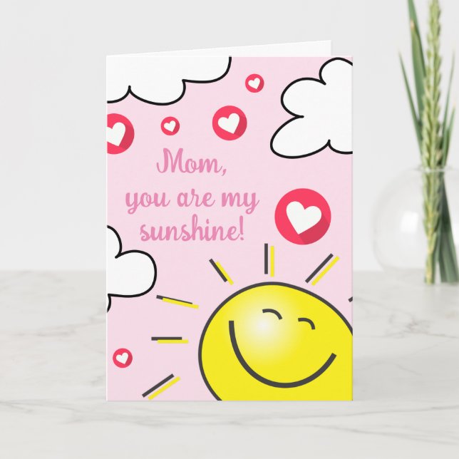 Tarjeta Festiva Cuidate, eres mi Día de la Madre Sunshine (Anverso)