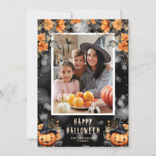 Tarjeta Festiva Cumpkins Foto Happy Halloween Card