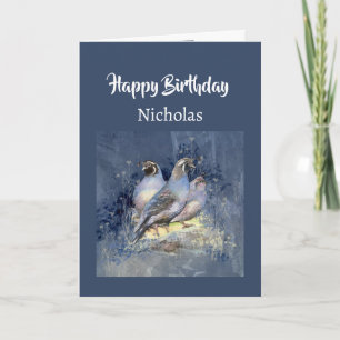 Tarjeta Festiva Cumpleaños con nombre personalizado para Pájaro Co
