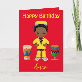 Tarjeta Festiva Cumpleaños con tema africano 