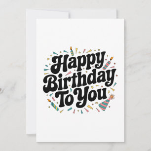 Tarjeta Festiva Cumpleaños Confeti Retro