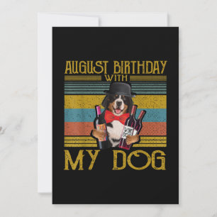 Tarjeta Festiva Cumpleaños De Agosto Con Mi Perro De La Montaña Be