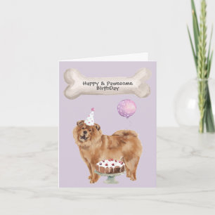 Tarjeta Festiva Cumpleaños de Chow Chow