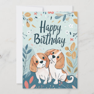 Tarjeta Festiva Cumpleaños de Cute Beagle