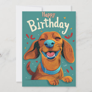Tarjeta Festiva Cumpleaños de Dachshund