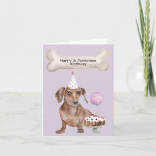 Tarjeta Festiva Cumpleaños de Dachshund