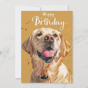 Tarjeta Festiva Cumpleaños de Golden Retriever