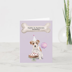 Tarjeta Festiva Cumpleaños de Jack Russell Wire Haired