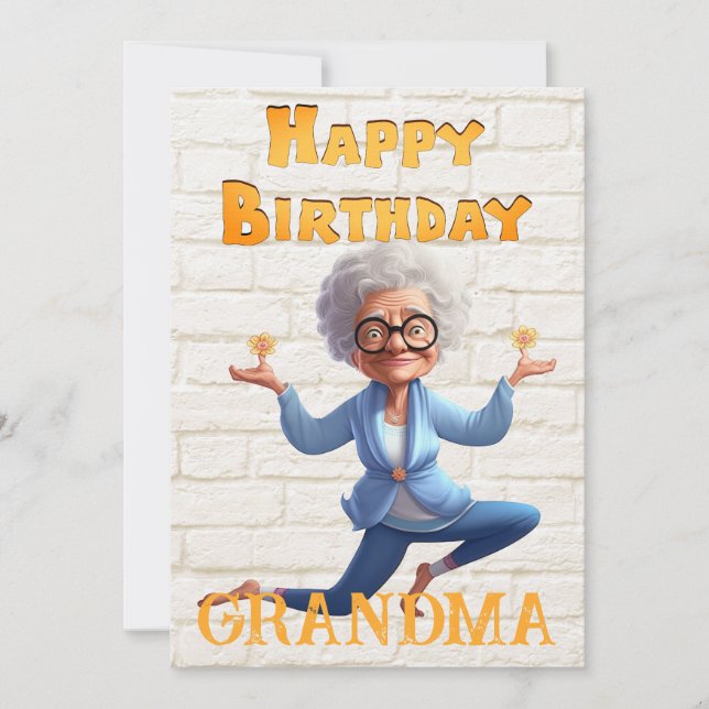 Tarjeta Festiva Cumpleaños de la abuela (Anverso)