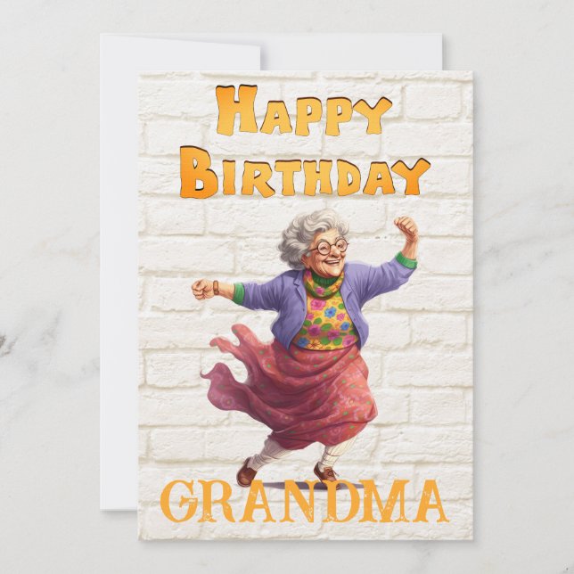 Tarjeta Festiva Cumpleaños de la abuela (Anverso)