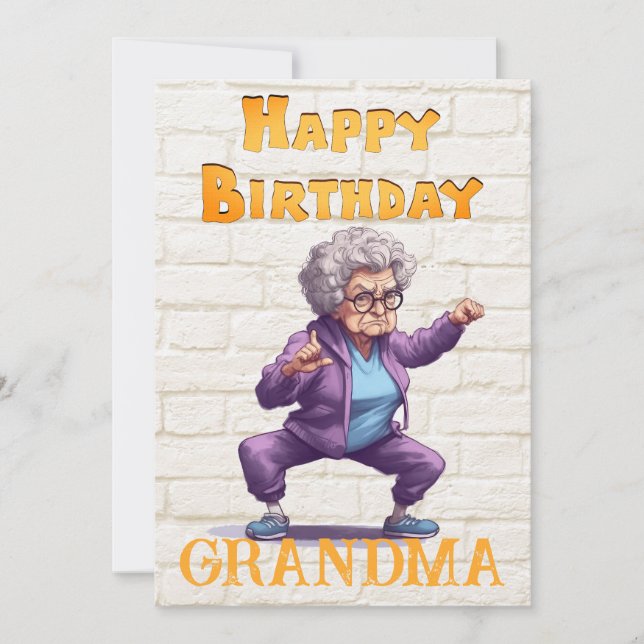 Tarjeta Festiva Cumpleaños de la abuela (Anverso)