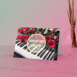 Tarjeta Festiva Cumpleaños de la música y los Rosas