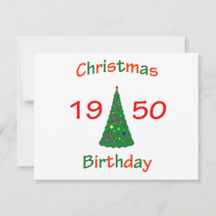 Tarjeta Festiva Cumpleaños de los Navidades en 1950