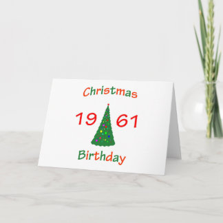 Tarjeta Festiva Cumpleaños de los Navidades en 1961