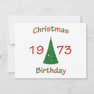 Tarjeta Festiva Cumpleaños de los Navidades en 1973