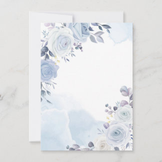 Tarjeta Festiva Cumpleaños de los Rosas Blue de acuarela