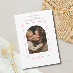 Tarjeta Festiva Cumpleaños de mamá con foto personalizada Rosa Ele