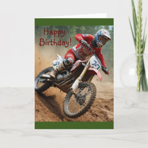 Tarjeta Festiva Cumpleaños de Motocross