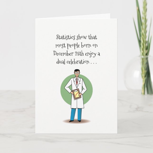 Tarjeta Festiva Cumpleaños de Navidades divertidos (Anverso)