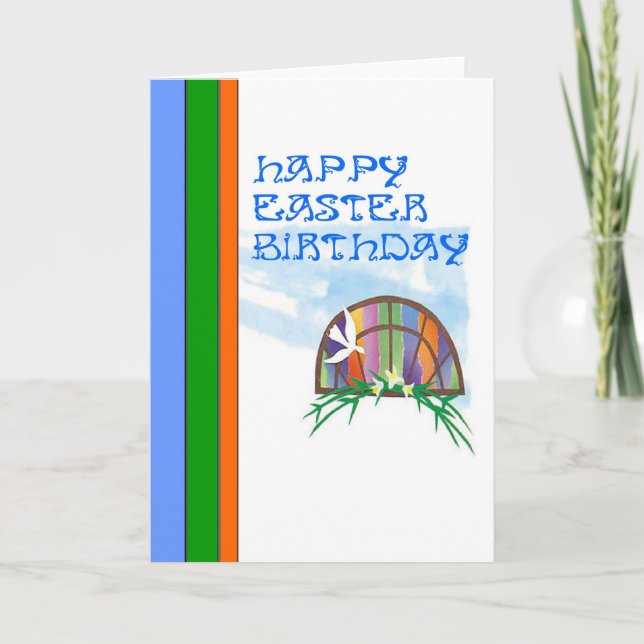 Tarjeta Festiva Cumpleaños de Pascua (Anverso)