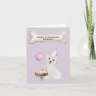 Tarjeta Festiva Cumpleaños de perro Terrier de West Highland