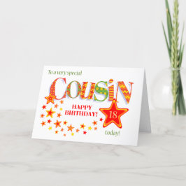 Tarjeta Festiva Cumpleaños de primo de edad personalizado con tarj
