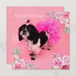 Tarjeta Festiva Cumpleaños de Shih Tzu