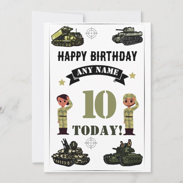 Tarjeta Festiva Cumpleaños de Tank (Anverso)