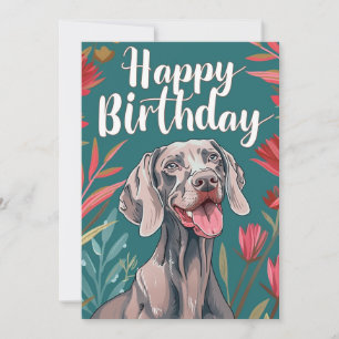 Tarjeta Festiva Cumpleaños de Weimaraner