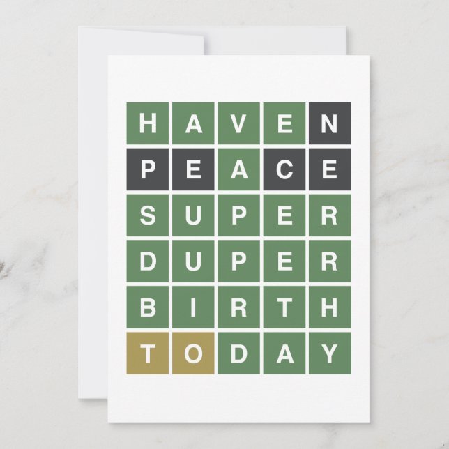 Tarjeta Festiva Cumpleaños de WORDLE. Ten Un Cumpleaños Super Dupe (Anverso)