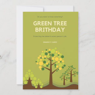 Tarjeta Festiva Cumpleaños del árbol verde sarcástico