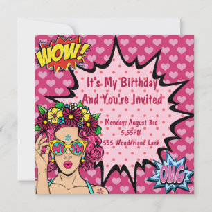 Tarjeta Festiva Cumpleaños del arte pop