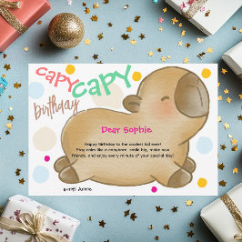 Tarjeta Festiva Cumpleaños del carpincho Capy