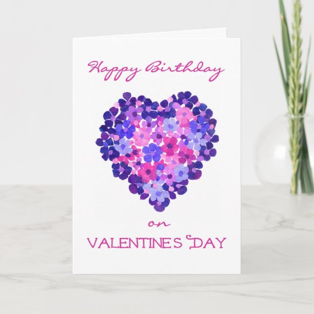 Tarjeta Festiva Cumpleaños del el día de San Valentín - Potencia d (Anverso)