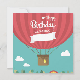 Tarjeta Festiva Cumpleaños del globo aerostático