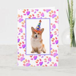 Tarjeta Festiva Cumpleaños del mejor padre jamás Corgi