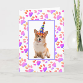 Tarjeta Festiva Cumpleaños del mejor padre jamás Corgi