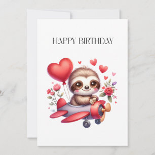 Tarjeta Festiva Cumpleaños del piloto perezoso
