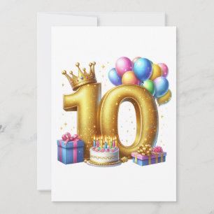 Tarjeta Festiva Cumpleaños dorado 10