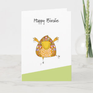 Tarjeta Festiva Cumpleaños Feliz Birdie